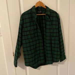 Mens M Filson Green and Black Flannel